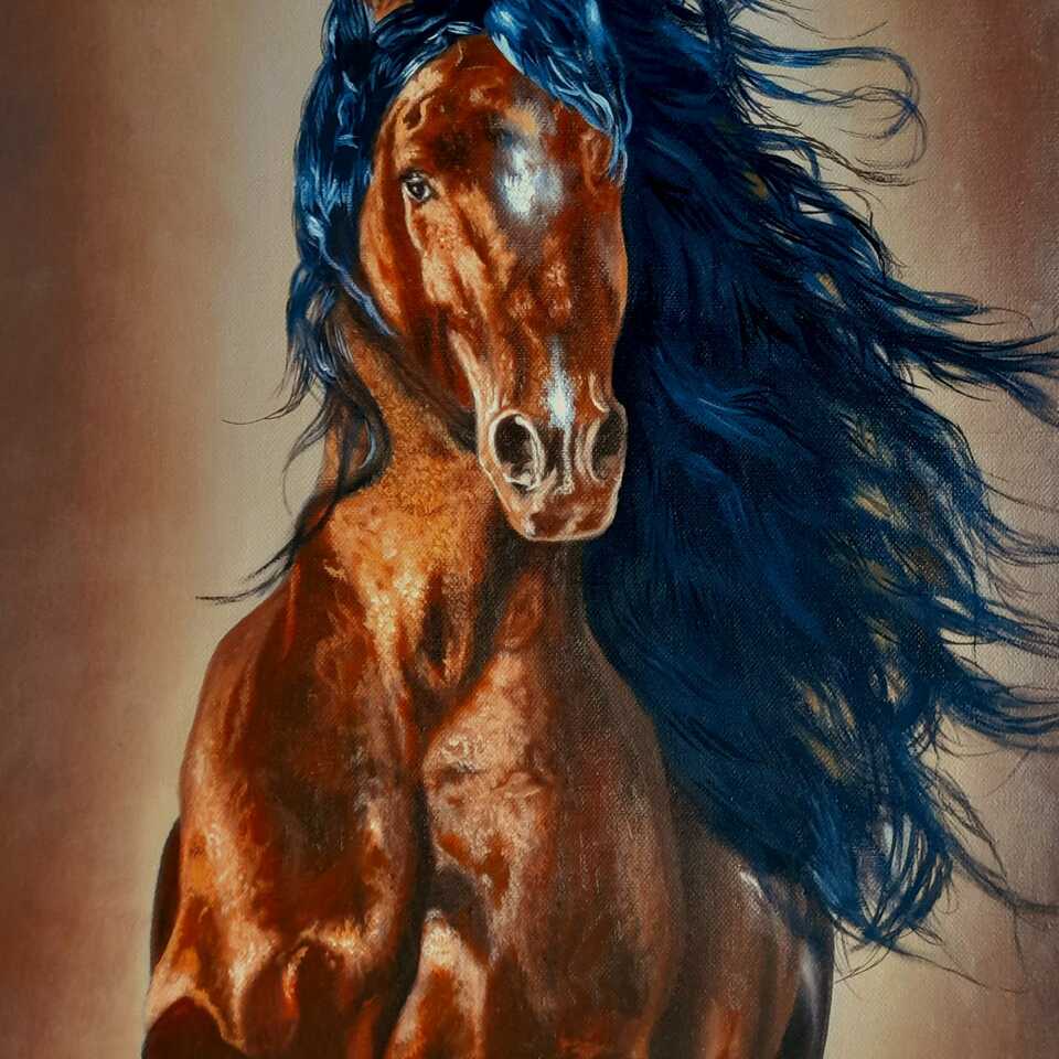 Andalusian Horse, 2024,  Oil on canvas, 70x45cm