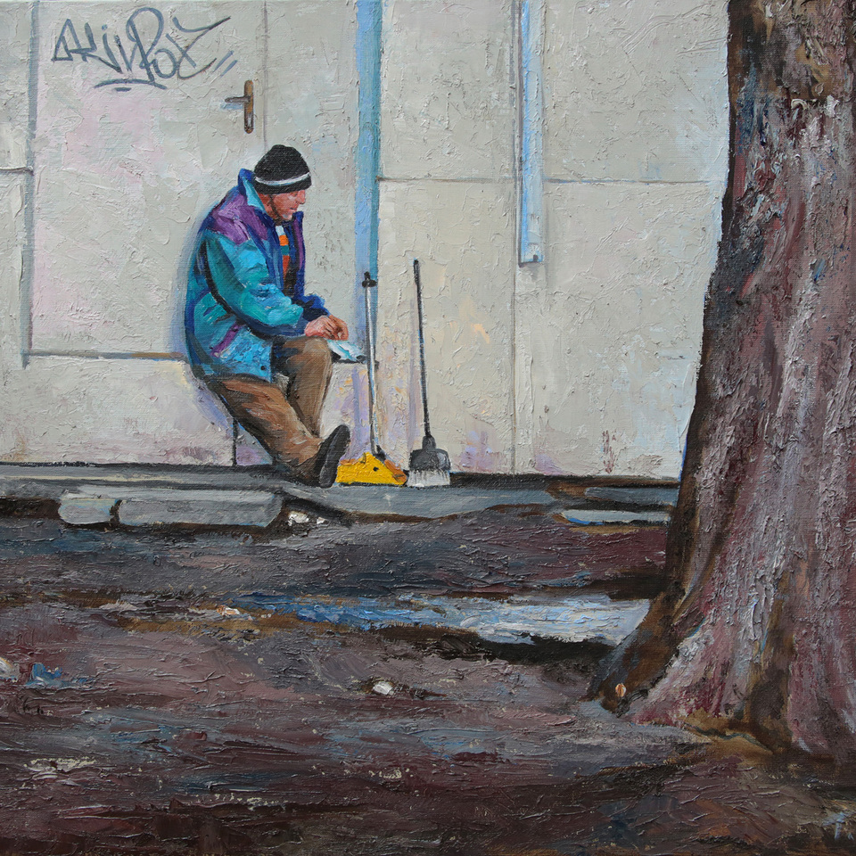 Mittagessen, 2018. 59х80cm, oil on canvas