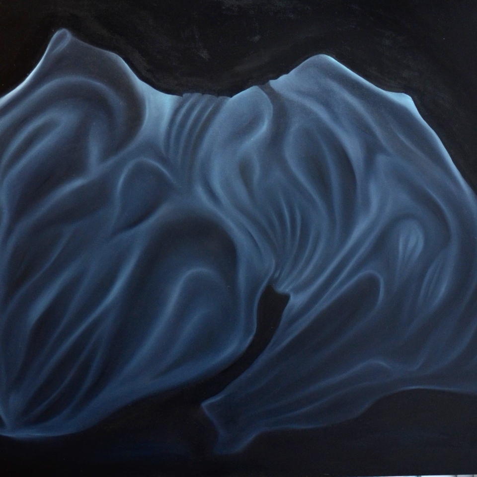 Something about deep blue, 100x120cm, oil on canvas