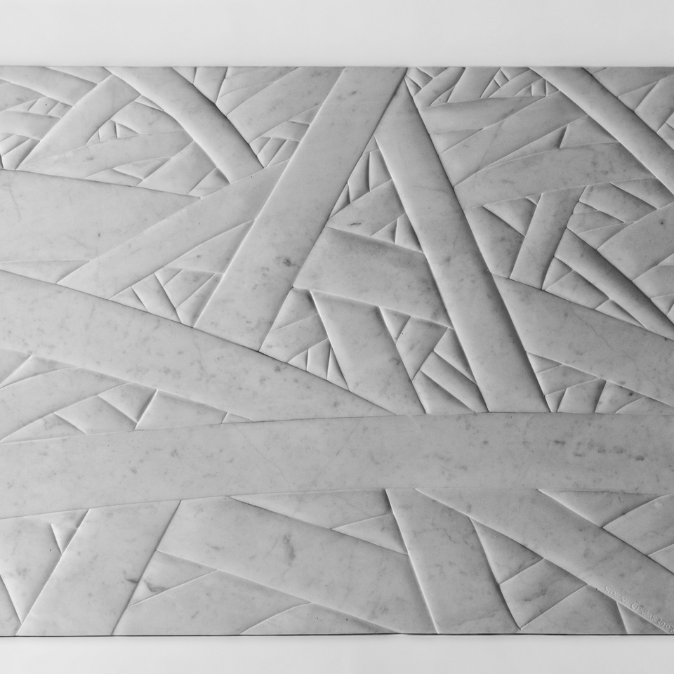White Traces, 109x81 cm, marble, 70 kg