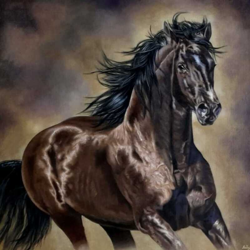 Hanoverian, 2022, 50x60cm, Oil on canvas