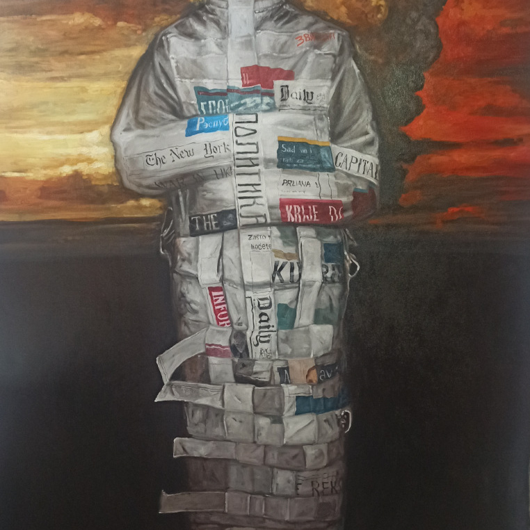 News, 2023, oil on canvas, 200x130 cm
