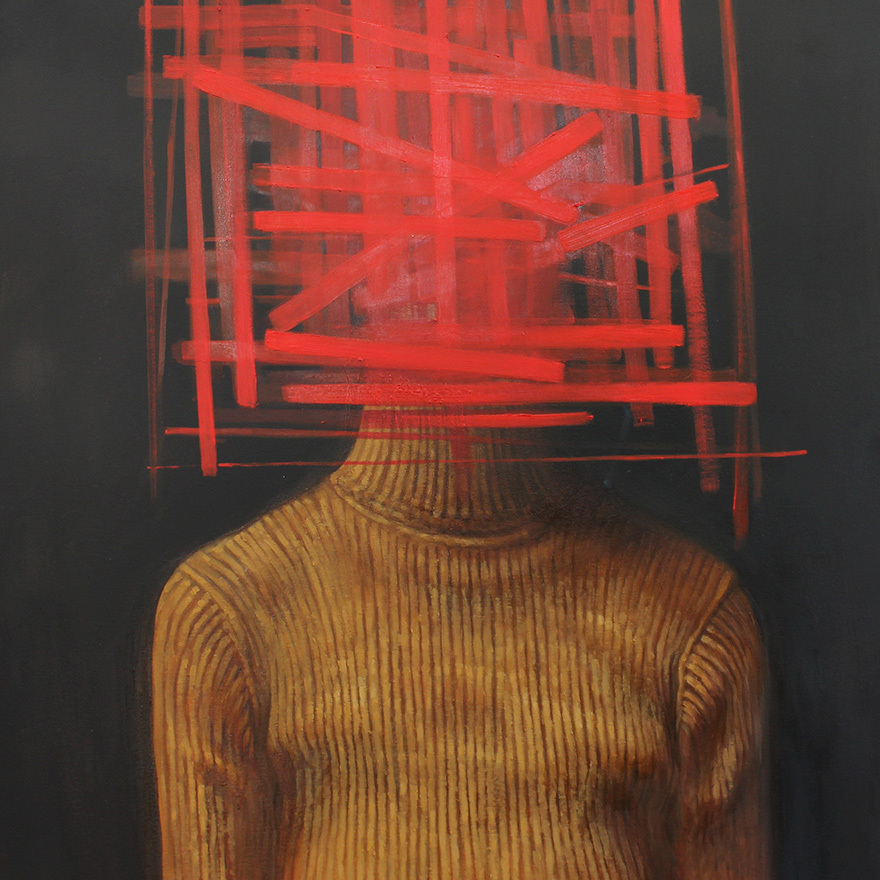 Red Line, 2021, oil on canvas, 120x90 cm