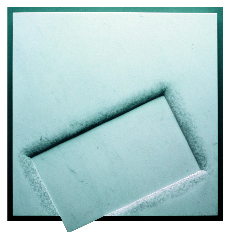Patience, 2001, white marble, 118x112x9 cm