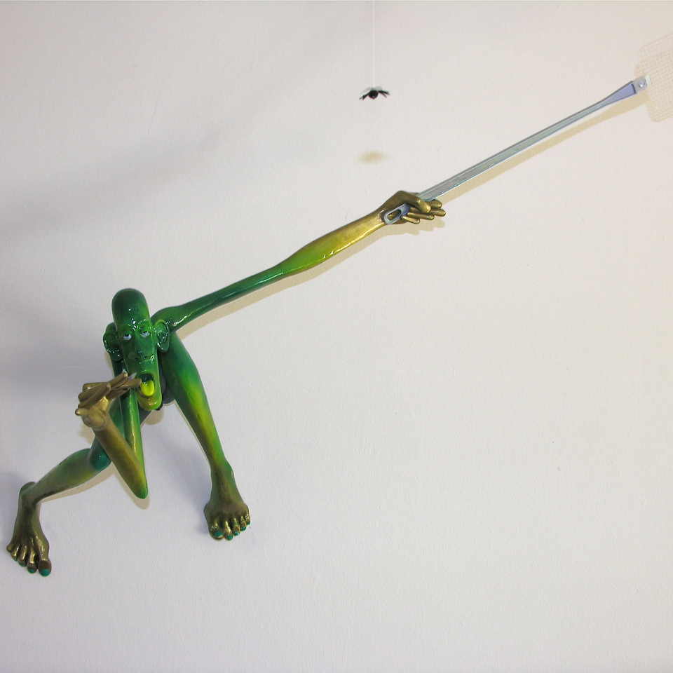 The Flycatcher, 2007, H = 40 cm, W = 105 cm, Painted Bronze, 9 Unique Pieces