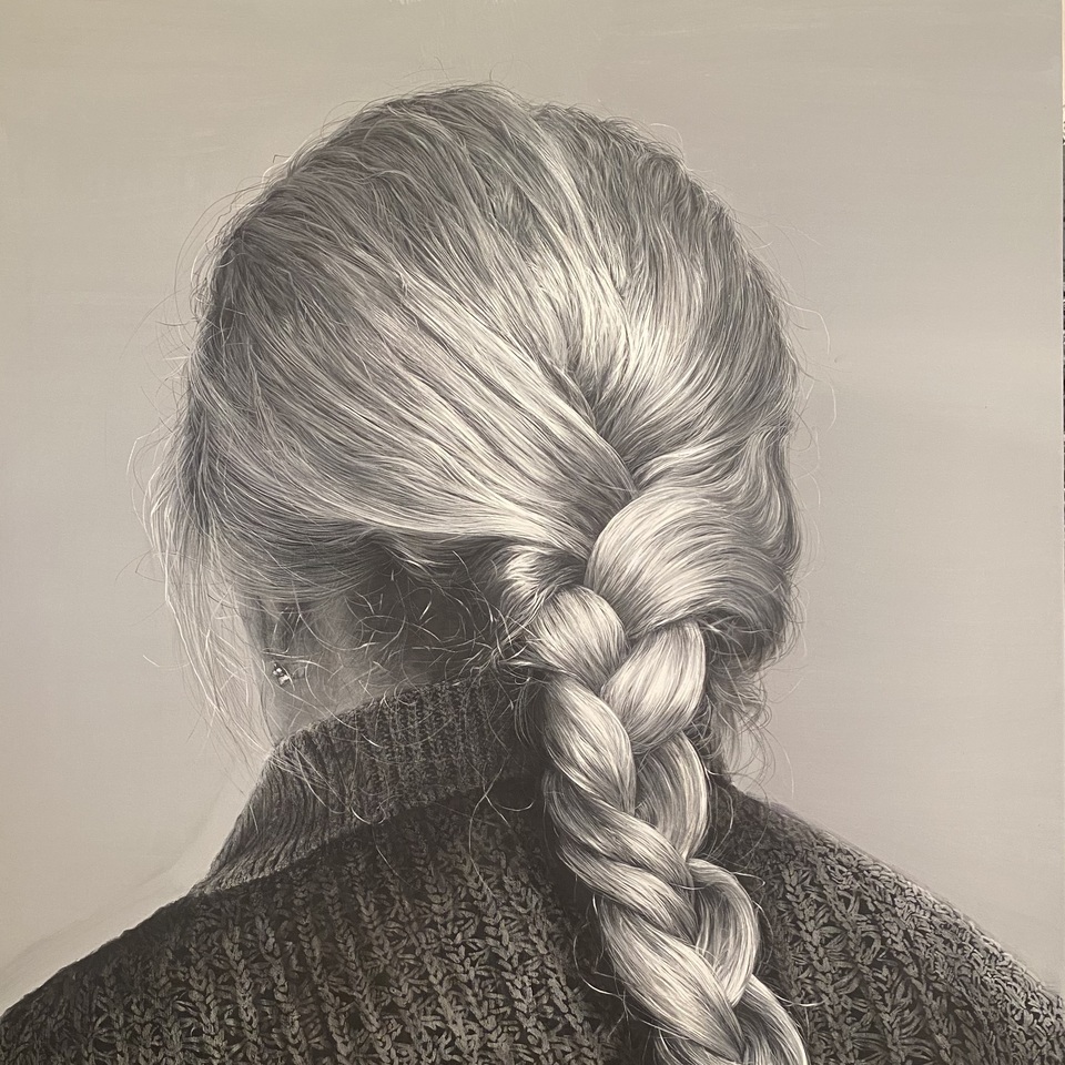 Hair 11, acrylic and dry pastell on canvas, 170x130cm, 2024, 10 kg 7.600eur neto to be payed to the artist