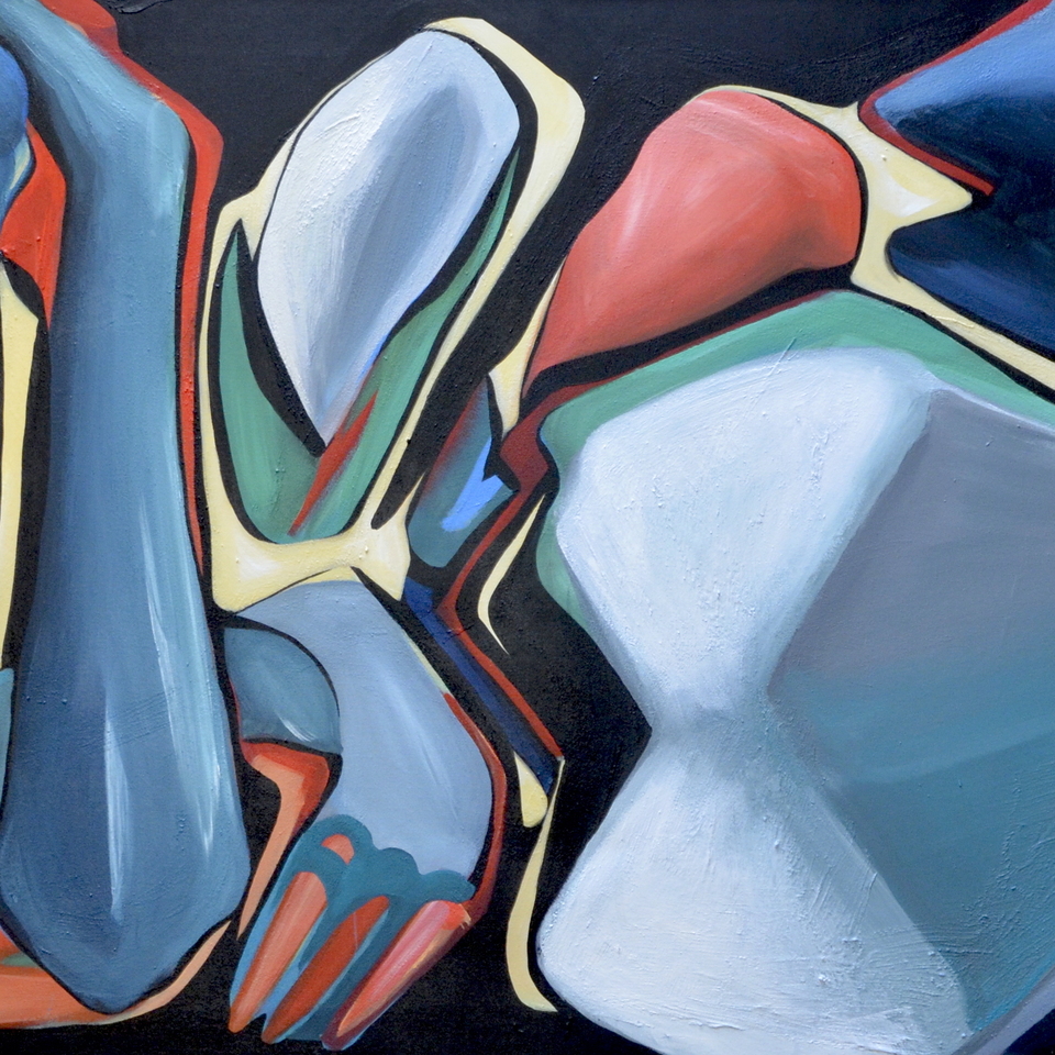 From the series Fragmentation, acrylic, sand, 100x200cm, 2019. 