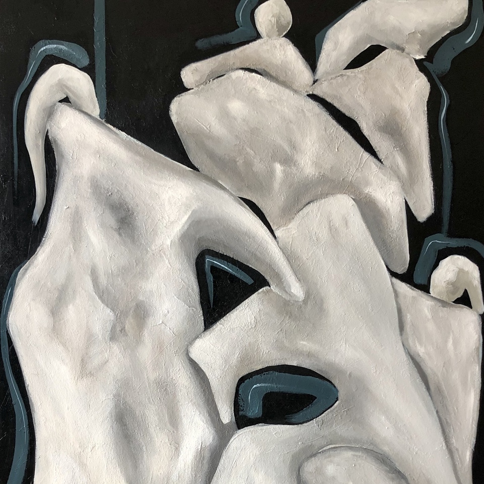 From the series Structure of Life, Acrylic, sand, 2019_20. 150x100cm