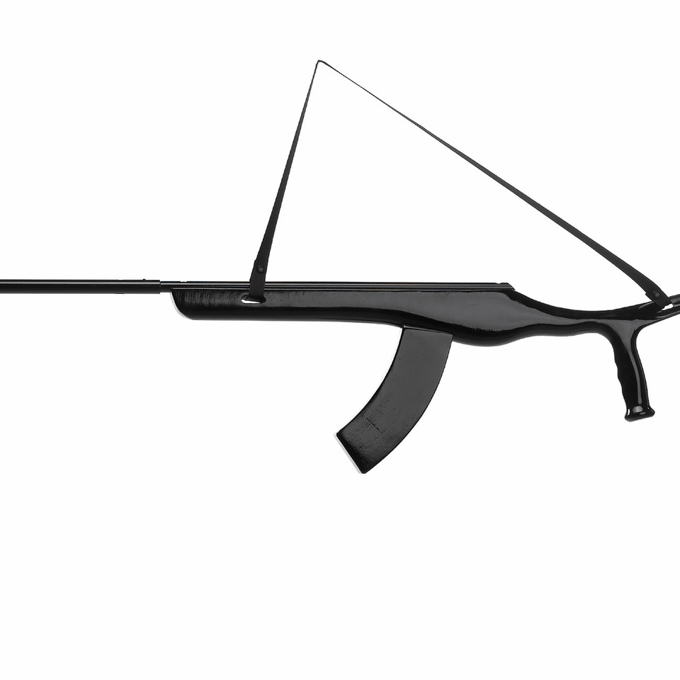 Crossover 2005, 120 x 40 cm,  Kalashnikov, crutch, high gloss varnish, edition 1 of 10 pieces 