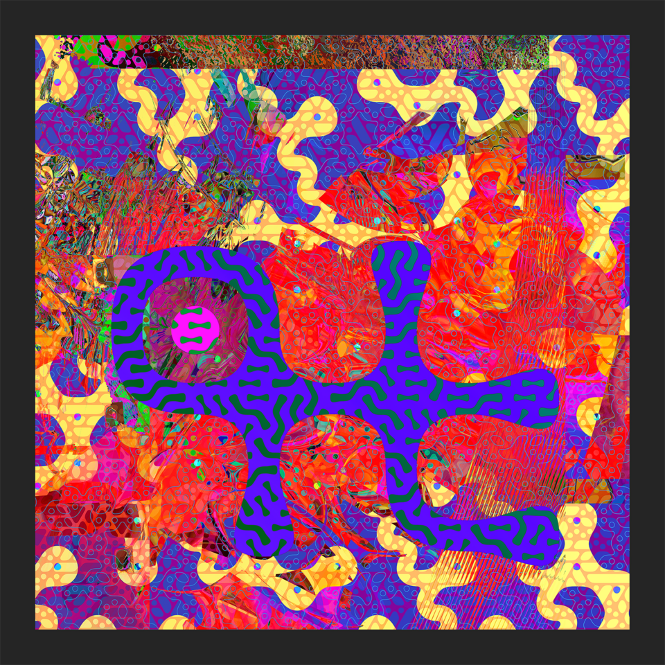 Tryptich Imaginary Forces_ Leviathan, Bahamut & Ziz, New media, acrylic glass, 150x150cm